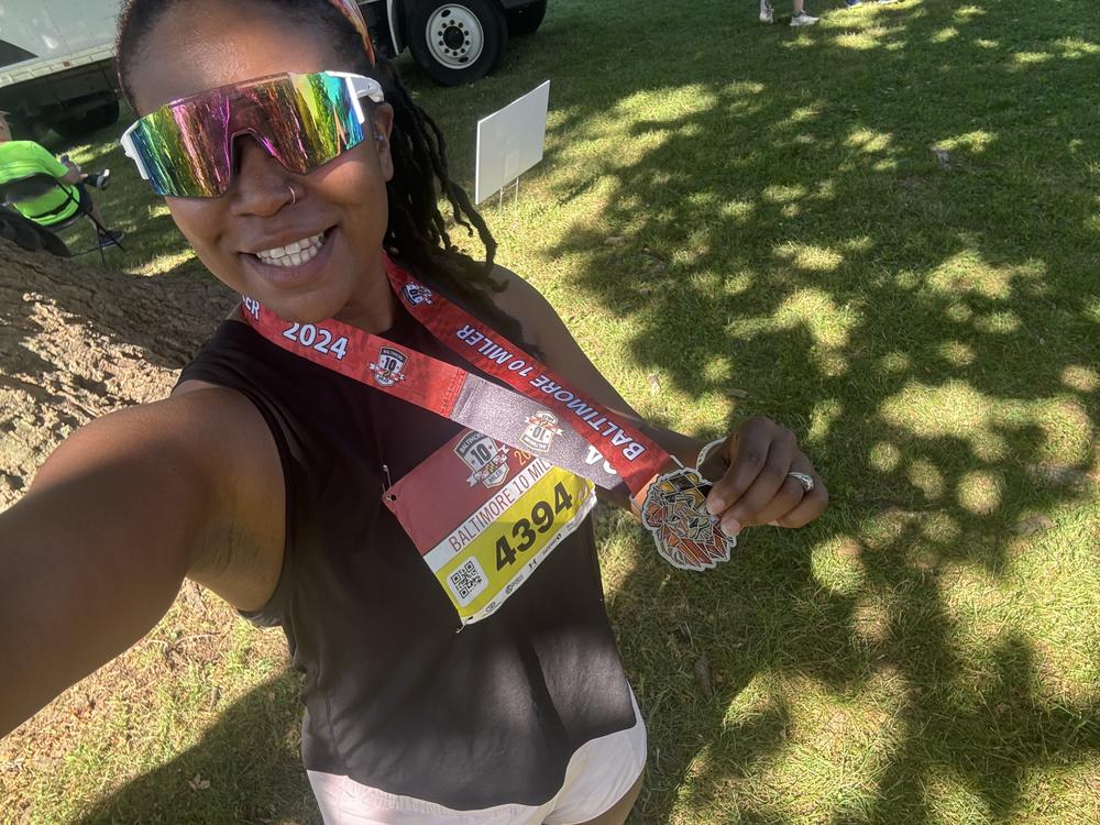 NPR host Juana Summers after running the Baltimore 10-Miler.