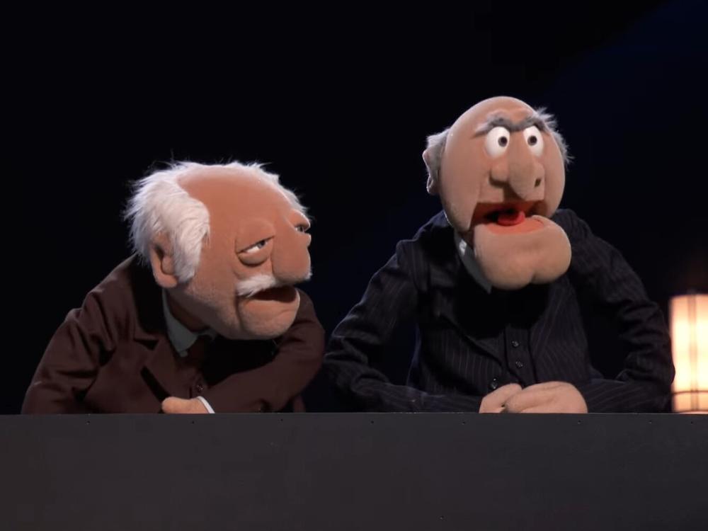 Muppet critics Statler and Waldorf mock the proceedings at The Game Awards.