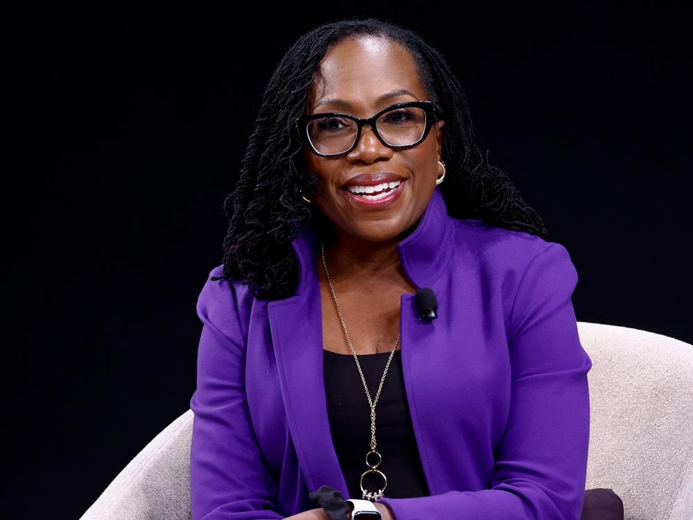 Ketanji Brown Jackson speaks on stage during the 
