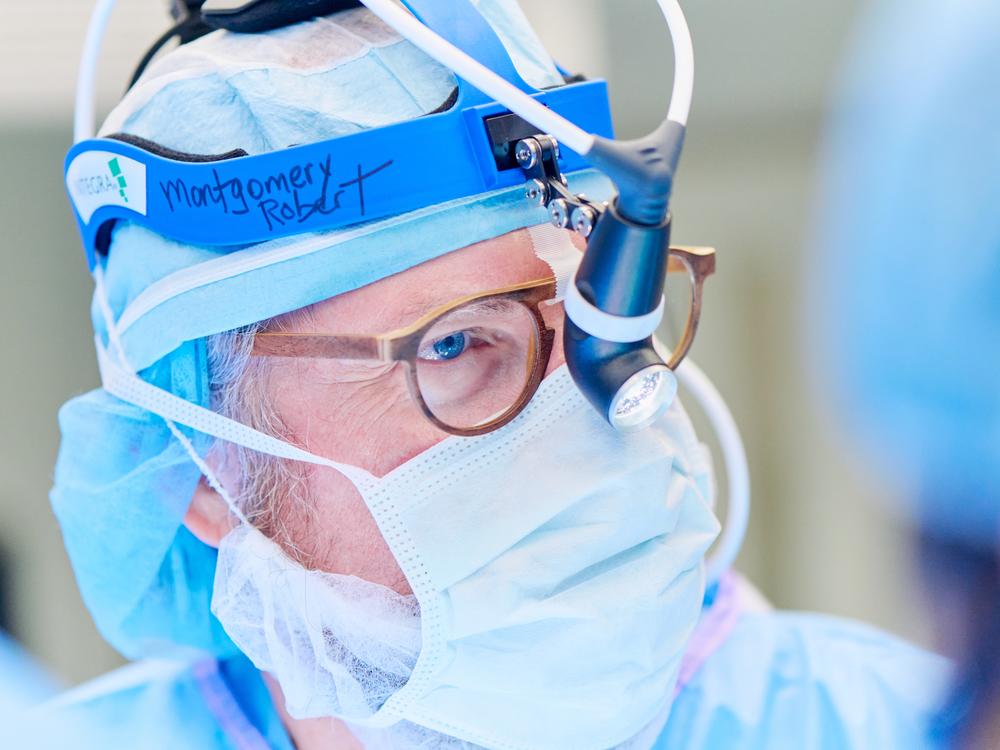 Dr. Robert Montgomery, who himself received a human heart transplant in 2018, leads the operation to implant a new kind of modified pig kidney into a living patient for the first time.