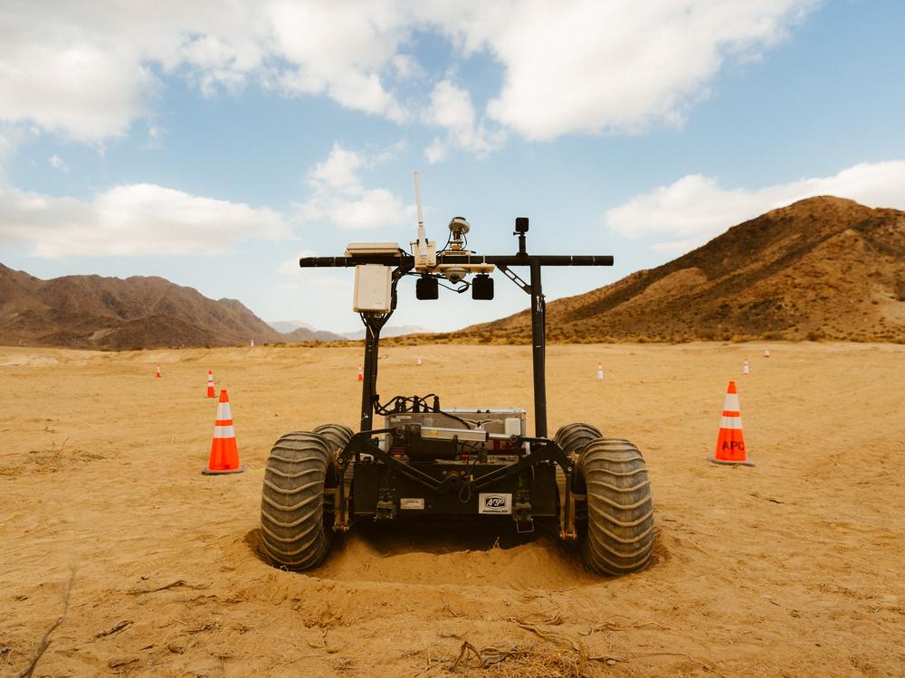 The Helelani rover getting ready for the competition at Peterman Hill in Lucerne Valley.