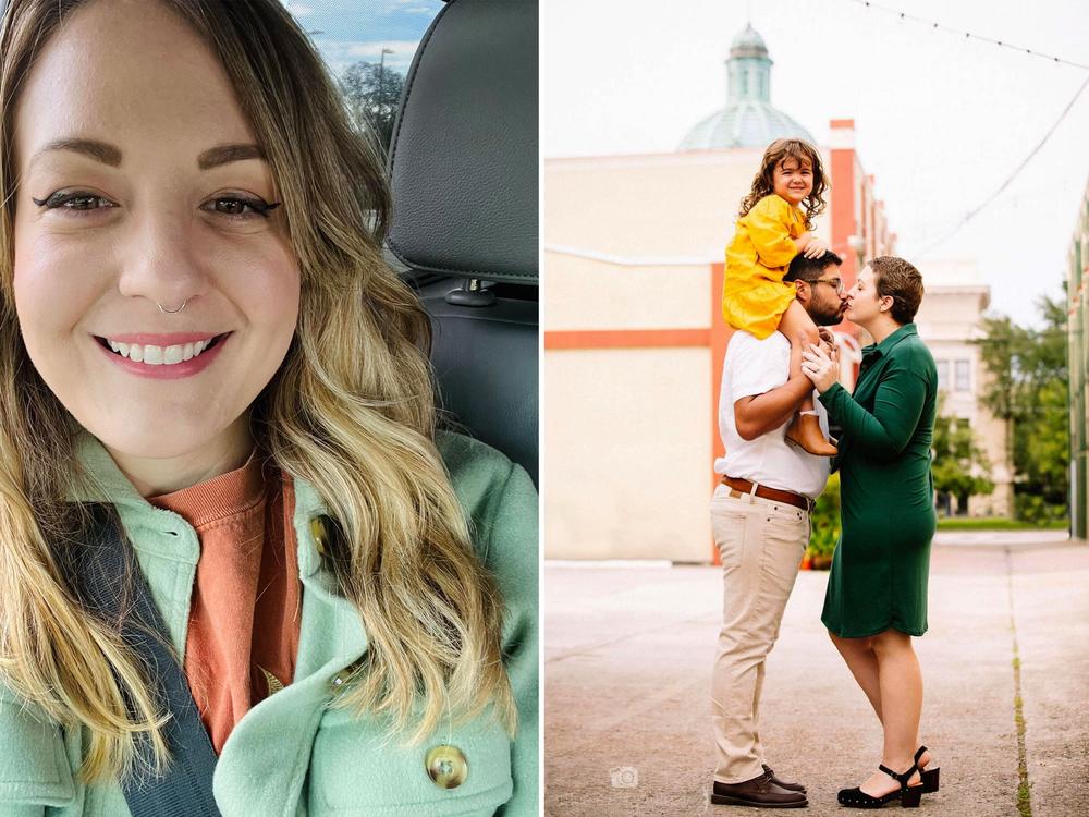 Now 34, Chelsey Gomez has had two rounds of cancer treatment. At right she is pictured with her husband and daughter. She still puzzles over the experience of being ghosted: 