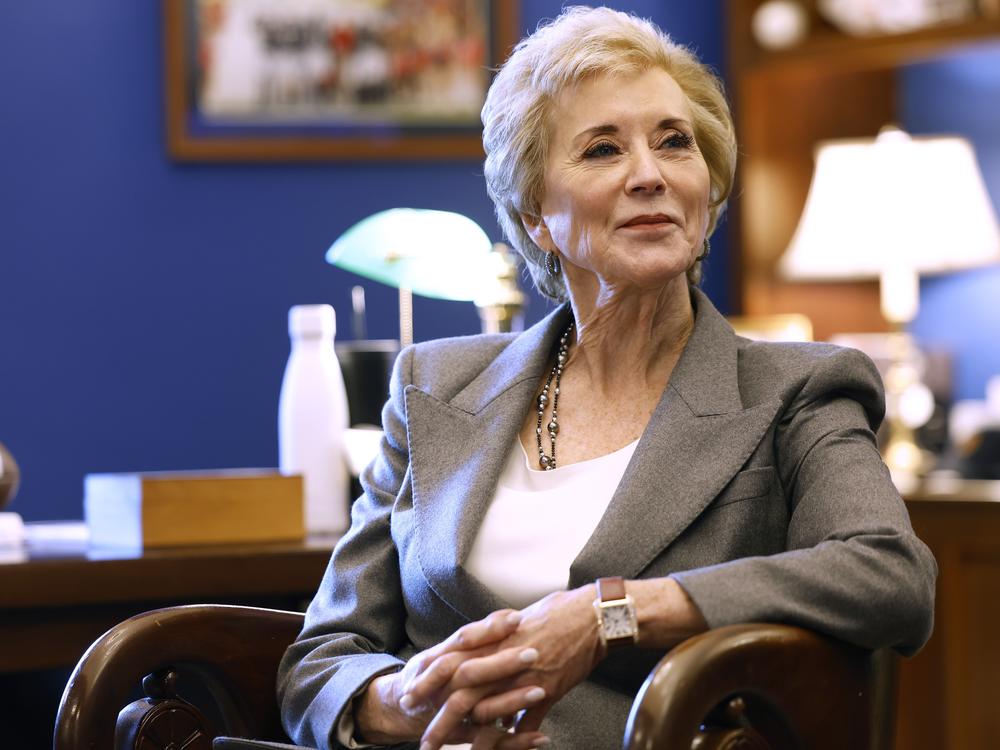 Linda McMahon, President-elect Donald Trump's nominee to be secretary of Education, in the Russell Senate Office Building on Dec. 9.