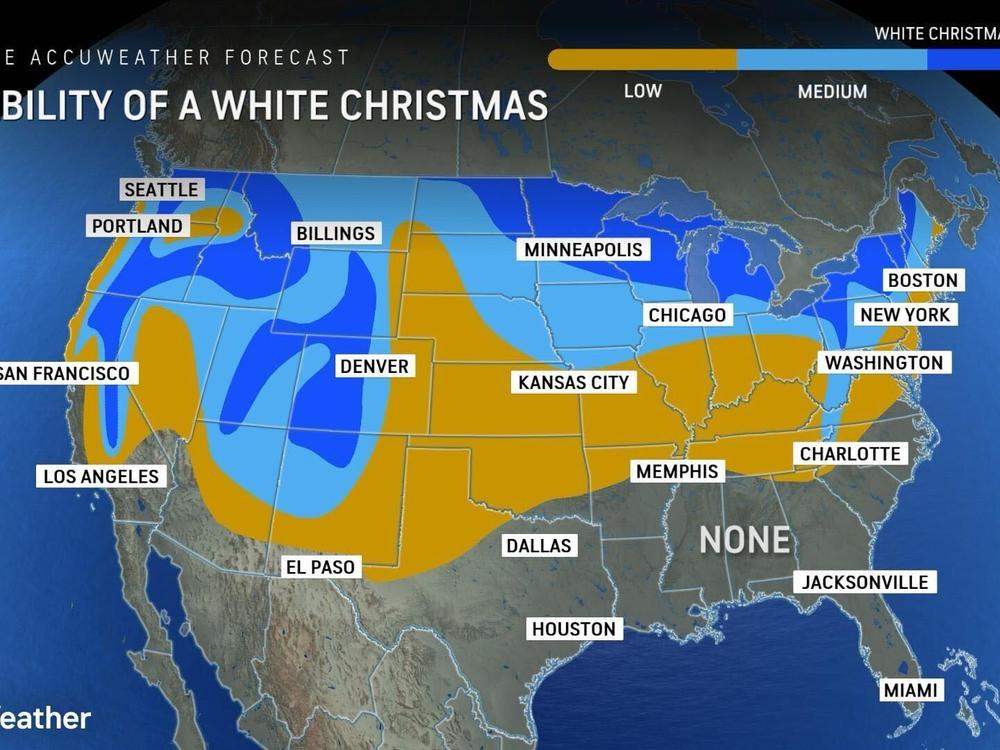 There's hope for a white Christmas in a few parts of the U.S.