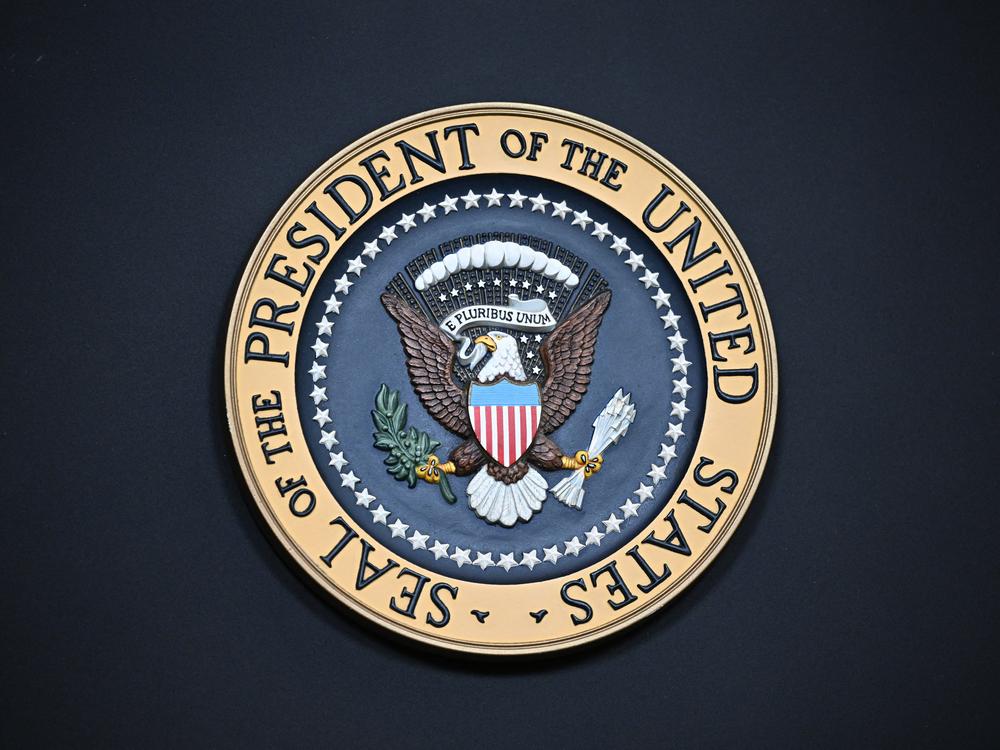 The presidential seal, like the logos of many federal institutions, stars a bald eagle.