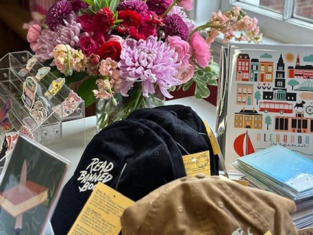 Fortin partnered with women and queer-owned businesses to create merchandise for her bookstore, including hats and stickers.