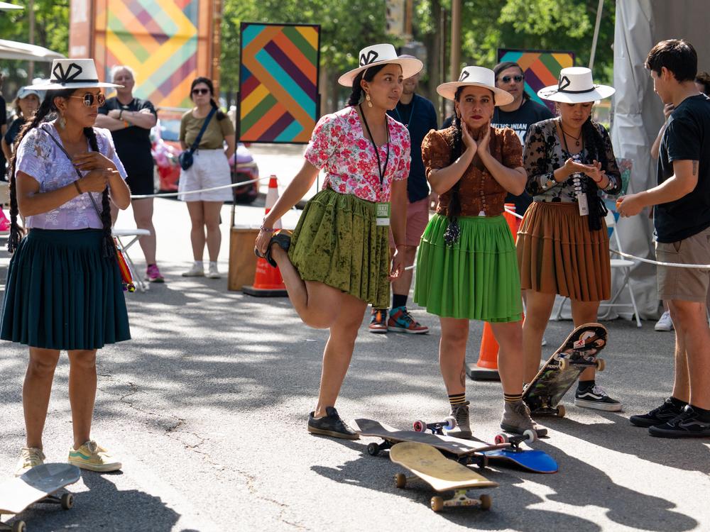 Bolivian skateboarders at the 2024 Smithsonian Folklife Festival.