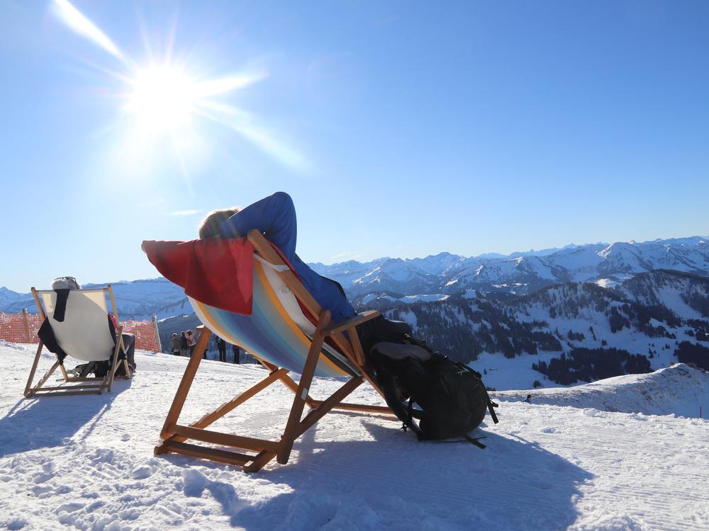 People soak up the sun on deck chairs in the Allgäu region of southern Germany in 2020. Saturday is the winter solstice, the shortest day of the year in the Northern Hemisphere.