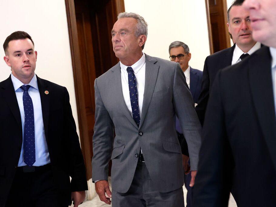 Robert F. Kennedy Jr. arrives for a meeting with Senators in the Russell Senate Office Building on December 17, 2024 in Washington, DC.