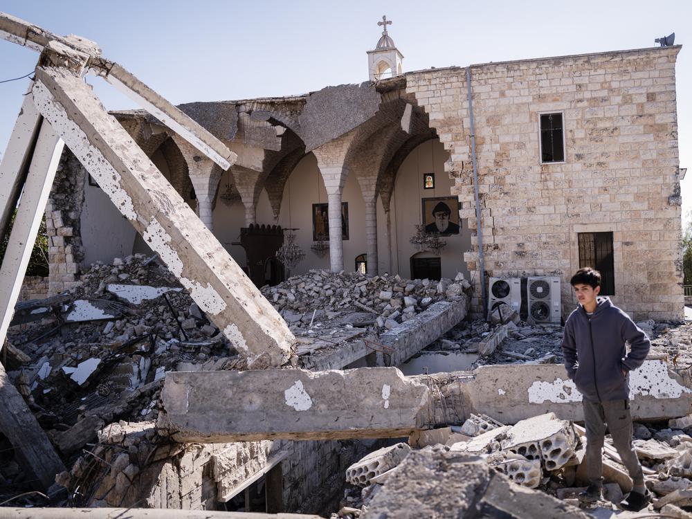 Lebanese officials say eight people were killed in an October airstrike on this 19th century Greek Catholic church in the village of Derdghaya. The Israeli military confirmed the airstrike, but said it was targeting what it calls terrorists, who embed near or underneath cultural heritage sites.