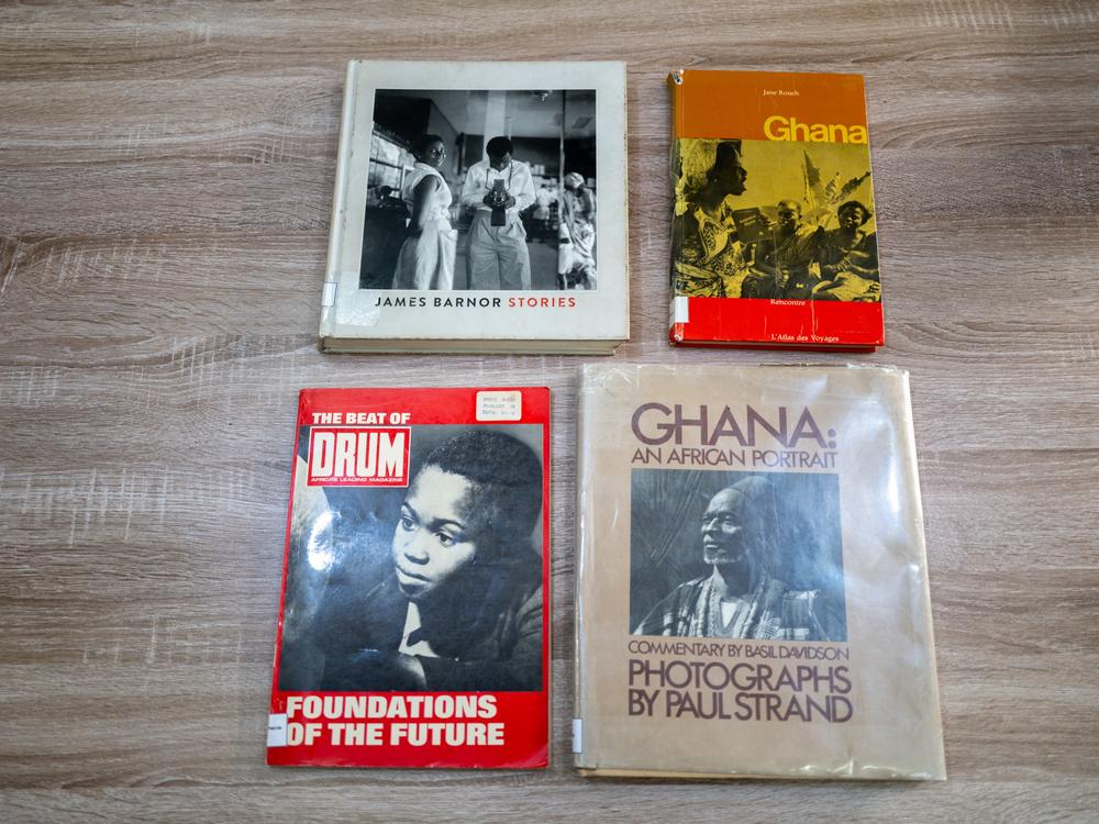 Some of Paul Ninson's favorite photobooks. One of his goals for the Dikan Center is to provide African images and stories to connect people with their past.