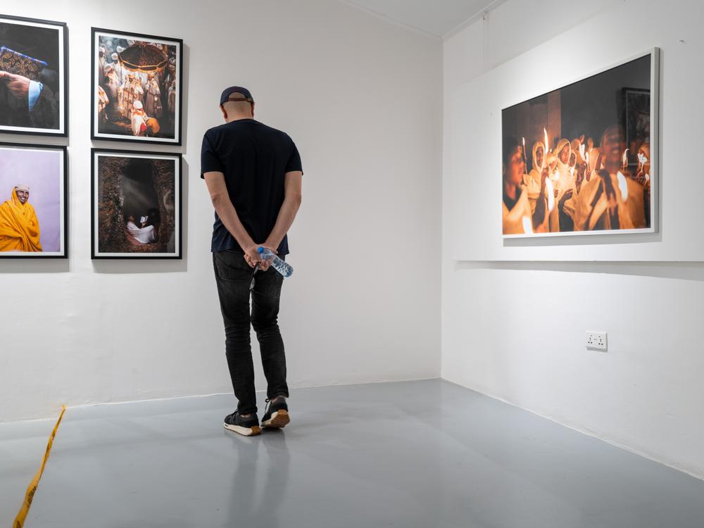 The walls of the Dikan Center display works from African photographers.