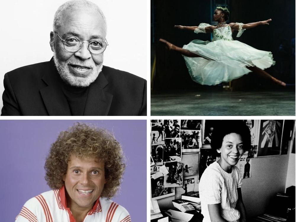 Clockwise from left: James Earl Jones, Michaela DePrince, Bob Newhart, Maggie Smith, Nikki Giovanni and Richard Simmons.