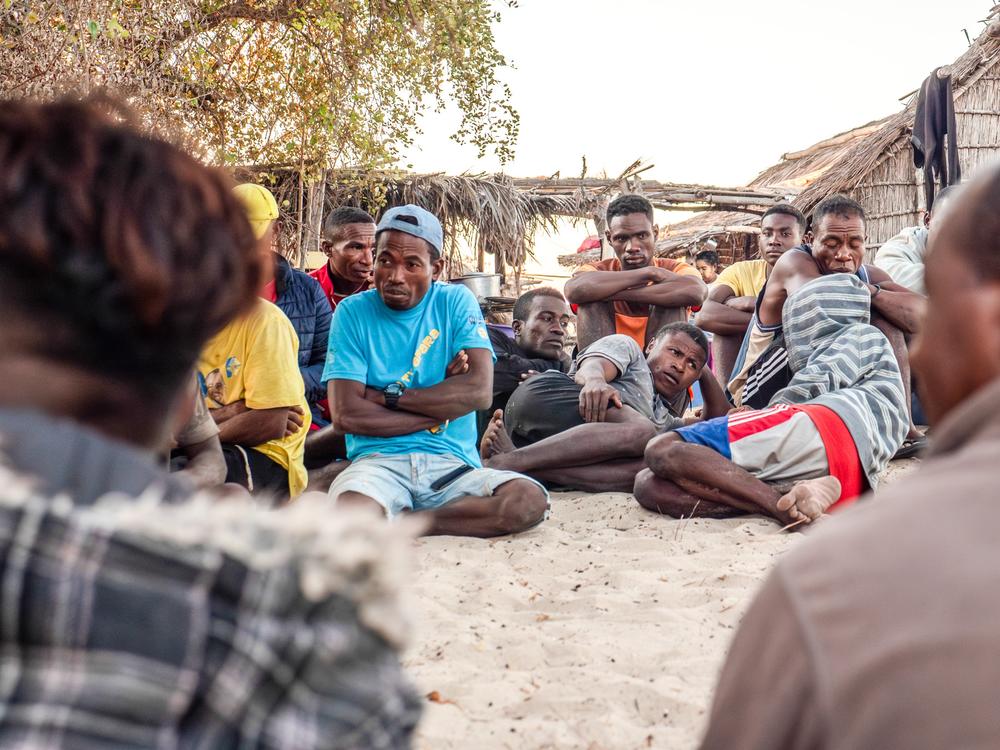 Fishermen attend a community meeting to discuss the creation of a new reserve close to Nosy Maraontaly island. The communities' participation is central to the conservation project on the Barren Isles.
