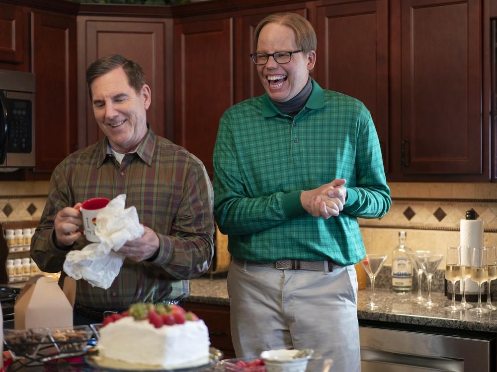 Tim Bagley (left, as Brad) and Jeff Hiller (Joel) in <em>Somebody Somewhere. </em>