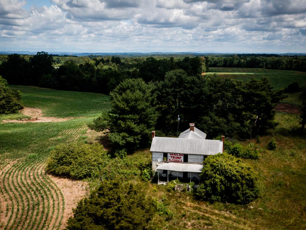 A house is seen just off Richmond Highway in Appomattox County, Va., on June 3. A sign reads 