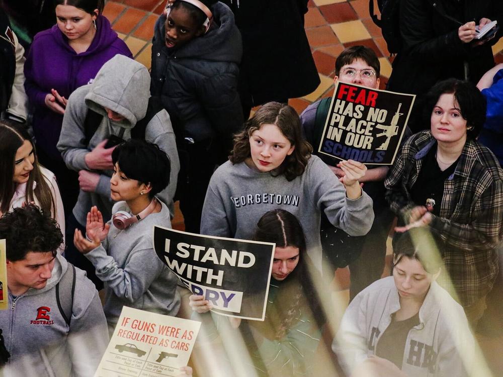 Iowa high school students gather in the Iowa Capitol to protest gun violence on Jan. 8. Full story <a href=