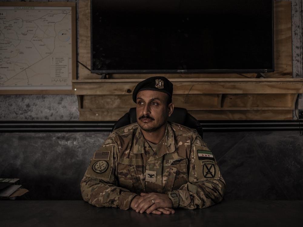 Salim Turki al-Anteri, the commander of the Syrian Free Army, in his office in al-Tanf, Syria, Dec. 14.
