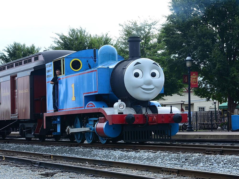 Thomas the Tank Engine arrives for <em>Thomas & Friends: A Day Out with Thomas Tour </em>at Strasburg Rail Road Museum in September 2014 in Lancaster County, Pa.