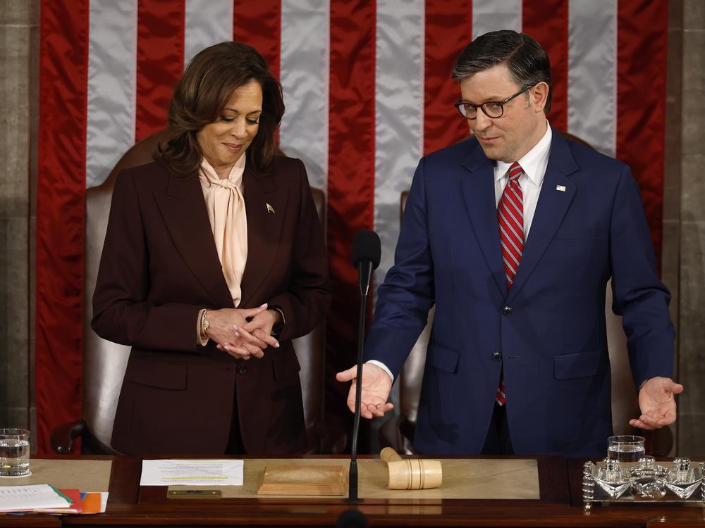 Vice President Harris and House Speaker Mike Johnson, R-La., presided together over a joint session of Congress to certify the 2024 presidential election.