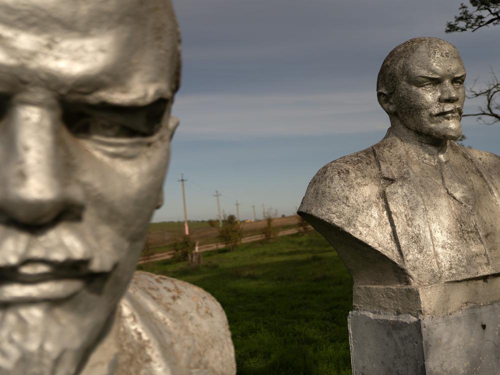 Busts of Vladimir Lenin are seen in a statuary garden in Frumushika-Nova. Oleksandr Palariev, a winemaker, naturist and entrepreneur, collected the monuments and placed them in the garden to represent the long period of Soviet totalitarian rule in the country. Millions of Ukrainians died of famine in the early 1930s and during World War II.
