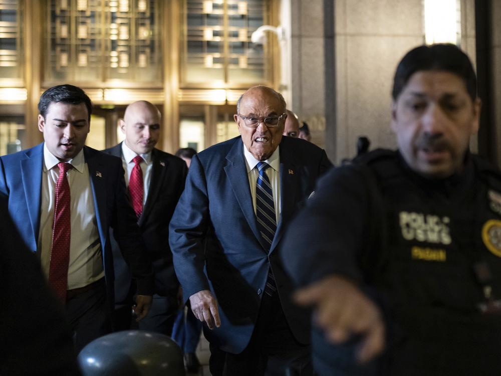 Rudy Giuliani leaves Manhattan federal court in New York, on Friday, Jan. 3, 2025.