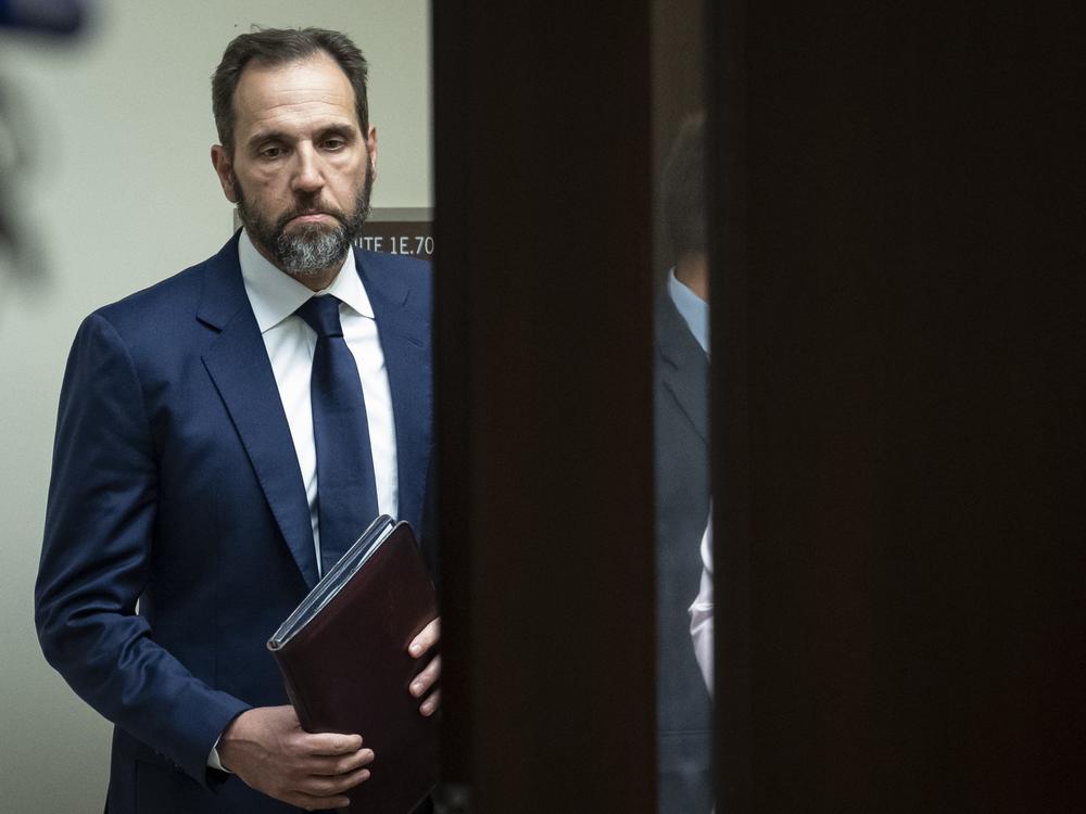 Special Counsel Jack Smith arrives to give remarks on an indictment against Trump in 2023 in Washington, D.C.