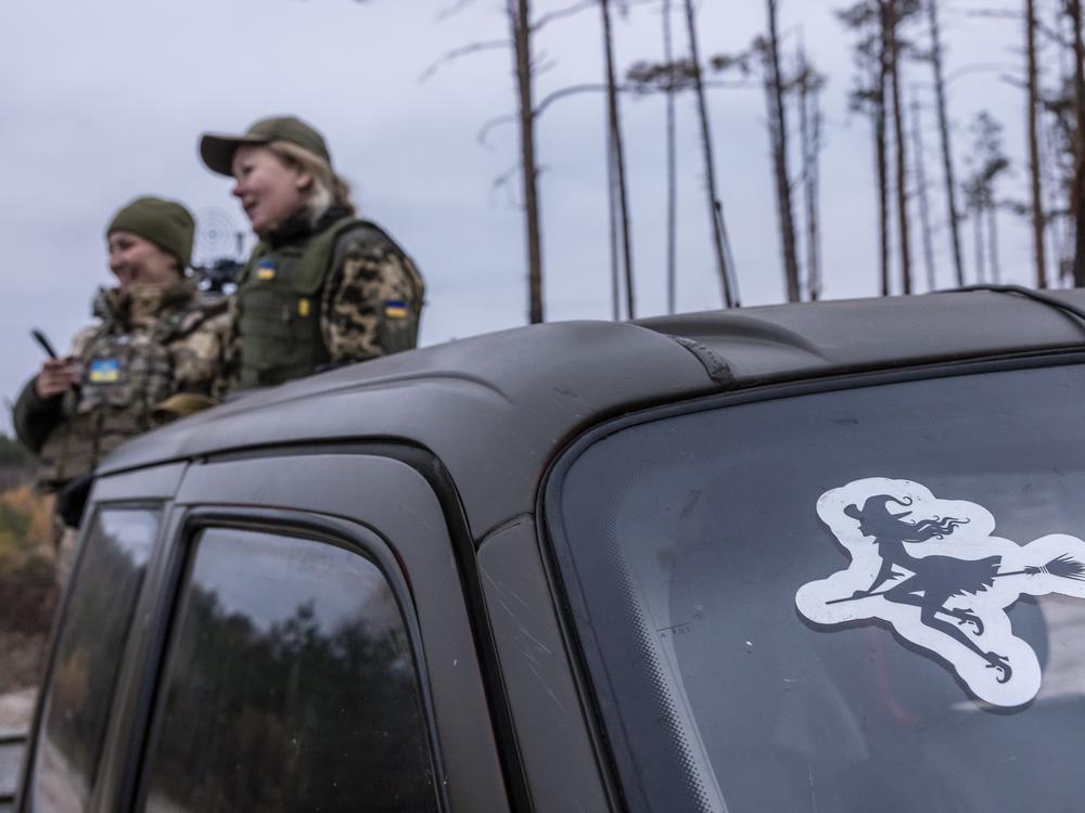 The name of the air defense unit comes from a badge belonging to one of the women that shows a witch with weapons. Locals now call them the Witches of Bucha, and though the women have embraced the iconography, they say the name isn't important. 