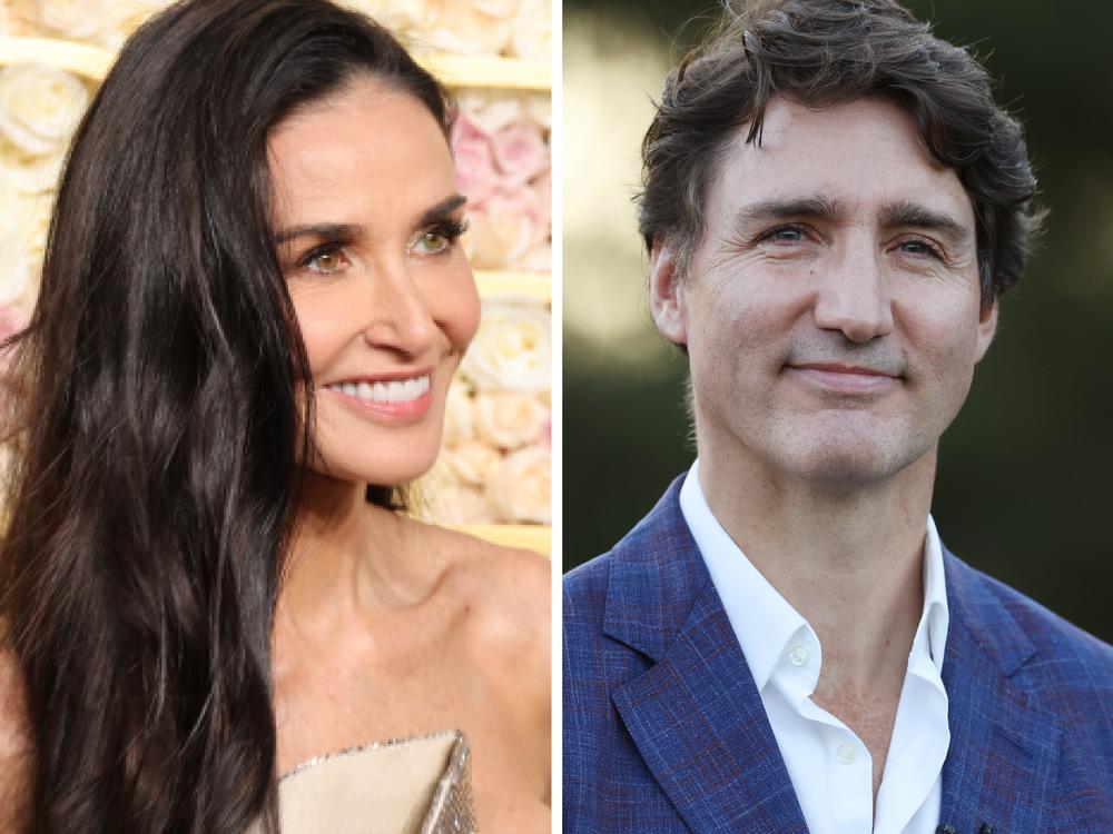 From left: Demi Moore, Justin Trudeau and Timothée Chalamet — OR IS IT?
