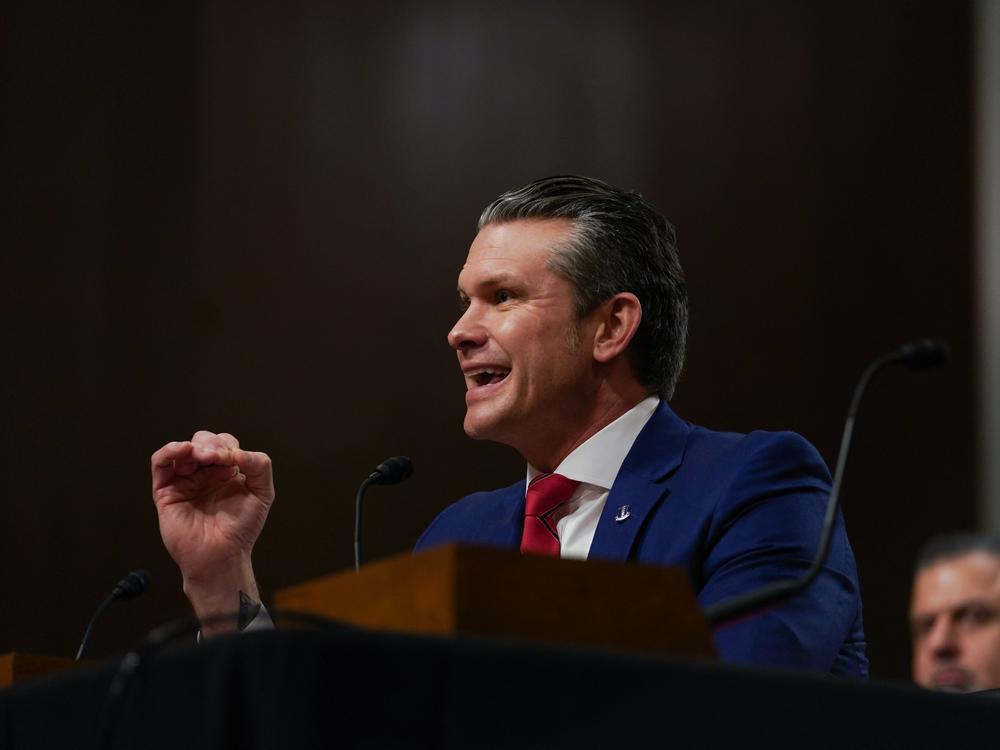 Pete Hegseth, U.S. President-elect Donald Trump's nominee for Defense Secretary, testifies during his confirmation hearing before the Senate Armed Services Committee on Capitol Hill on Jan. 14.