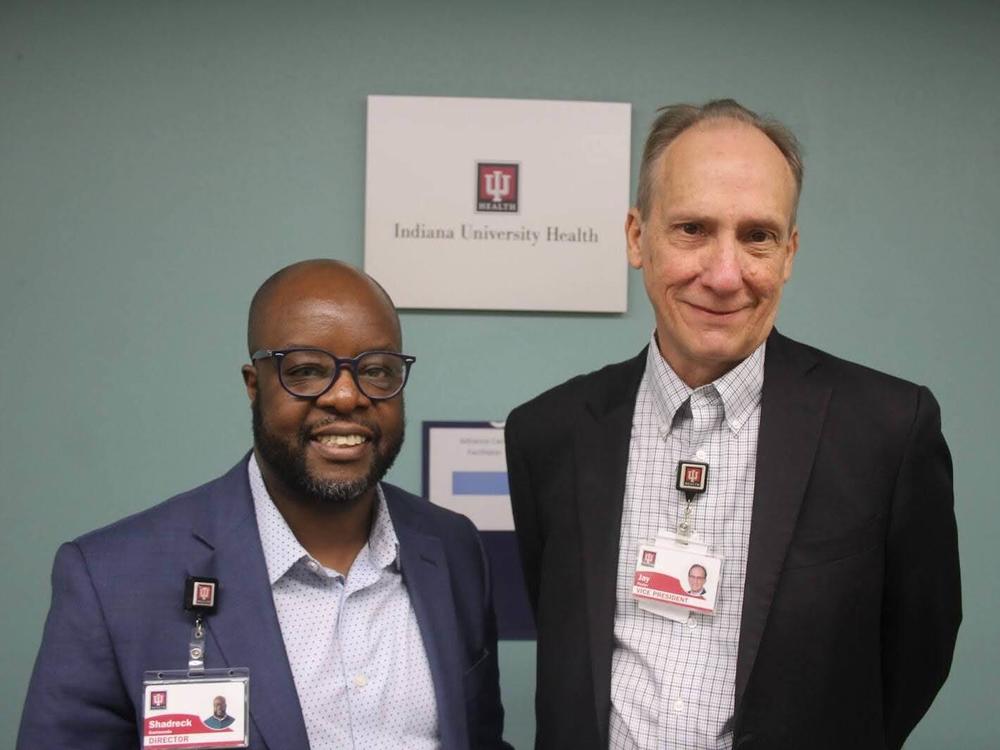 Shadreck Kamwendo, director of the congregation care network (left) and Jay Foster (right).