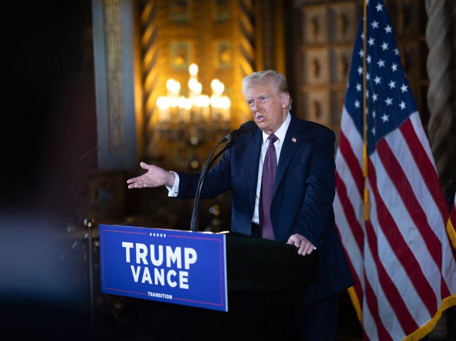 President-elect Donald Trump holds a press conference at the Mar-a-Lago Club on Jan. 7 in Palm Beach, Fla.