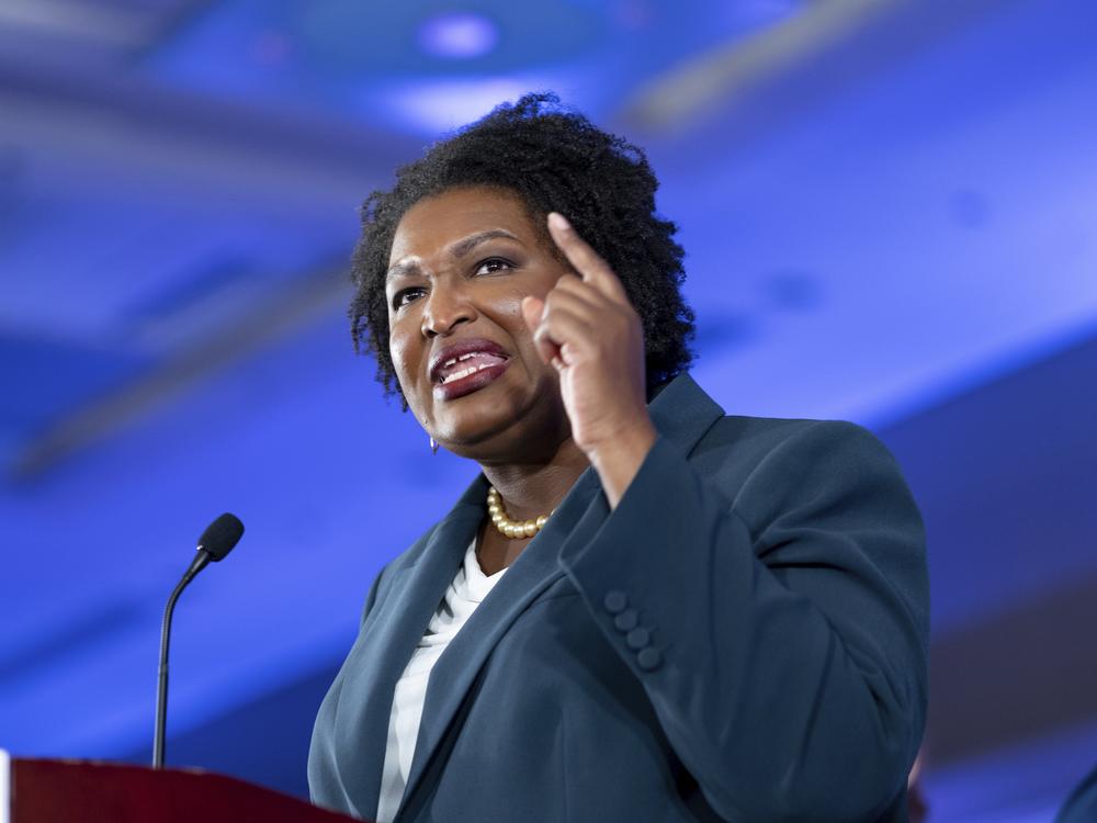 Stacey Abrams, Democratic candidate for Georgia governor, gives a concession speech in Atlanta on Tuesday, Nov. 8, 2022.