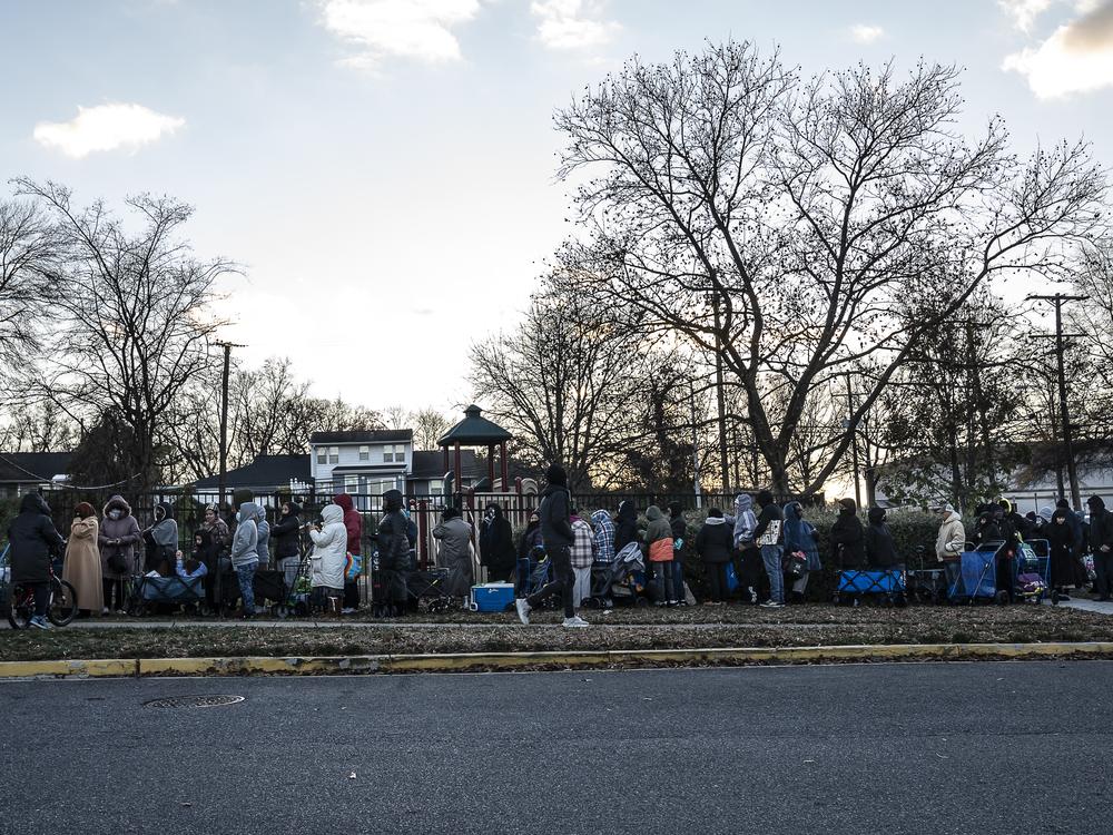 By afternoon, the line for No Limits pantry stretches down the block, waiting for the door to open. Some arrive early in the morning, to be sure and get food before it runs out.