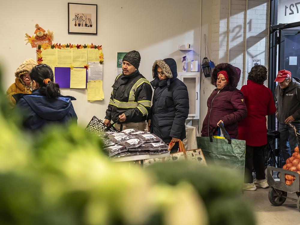 One man says he likes that No Limits allows people to take more food than other pantries. But items are still limited, to accommodate the large number of people who show up.