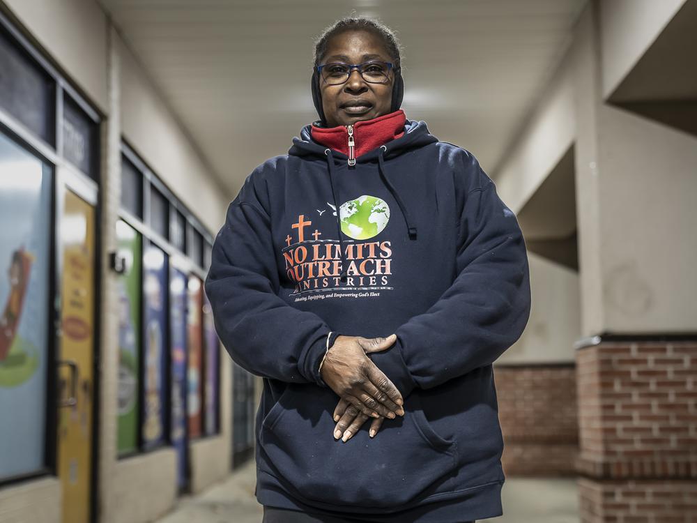 Miranda Hawkins directs No Limits pantry, and says when she shows up to meet the food truck at 7:30 a.m., there are already people waiting. Some evenings she has to cut off the line before the food runs out.