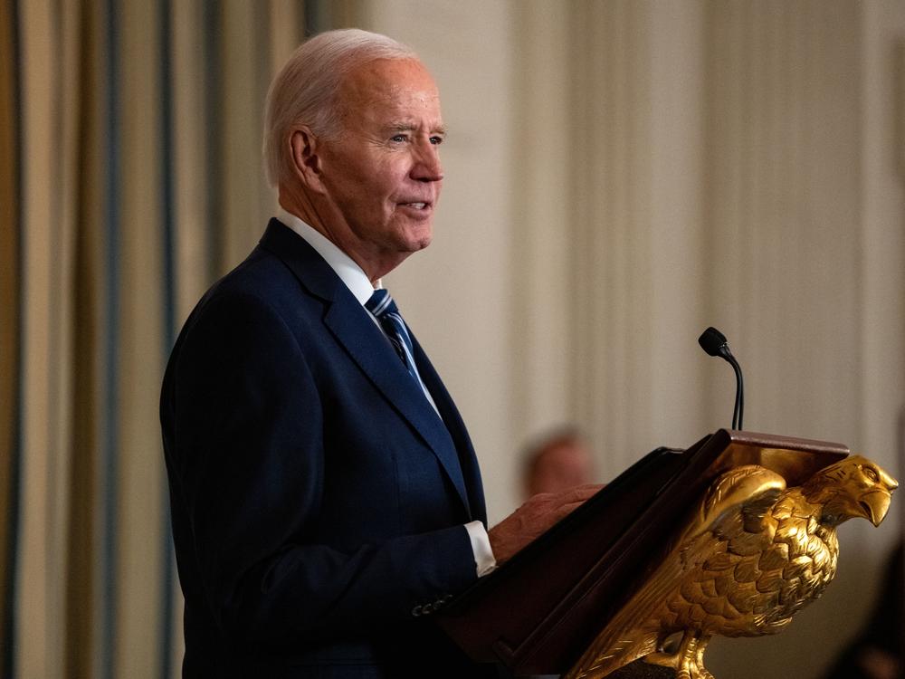 President Biden speaks during a White House event in this Jan. 5, 2025 file photo.