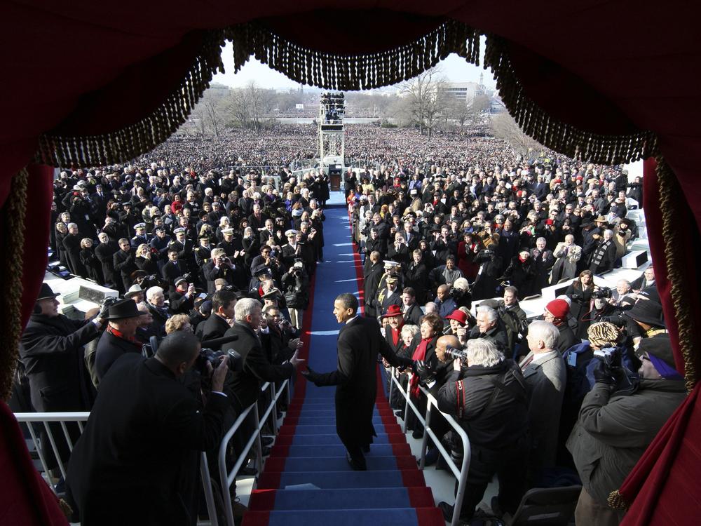 Barack H. Obama arrives to his inauguration as the 44th President of the United States of America at the Capitol Jan. 20, 2009, in Washington, D.C.
