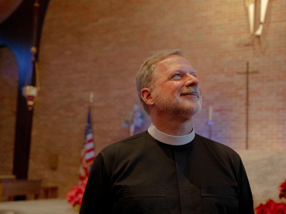 The Rev. Steve Meysing poses for a portrait at the Episcopal Church of Our Savior in North Platte, Neb.