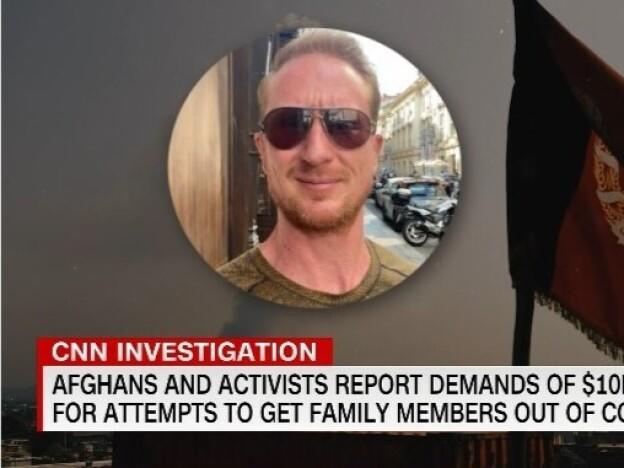 A jury found CNN defamed security contractor Zachary Young in a November 2021 report, shown above, about Afghans' fears of exorbitant charges from people offering to get them out of the country after the Taliban took control of Afghanistan.