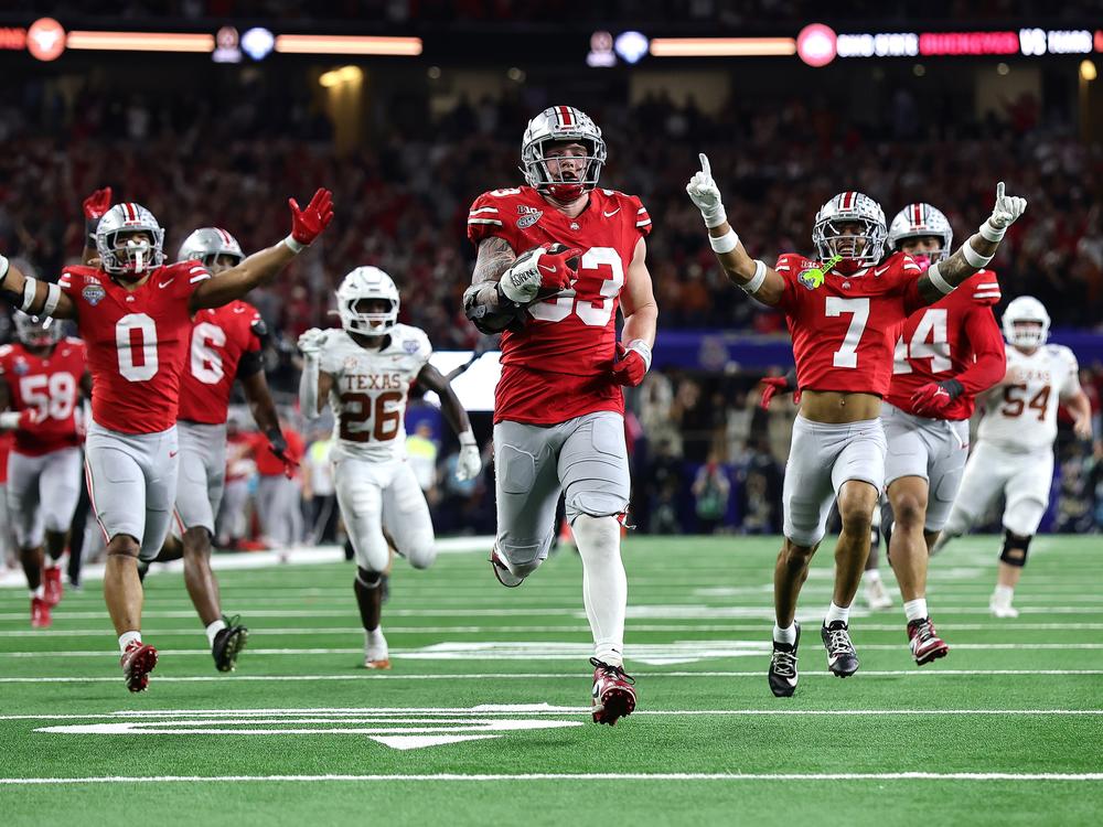 The game-clinching play of Ohio State's semifinal against Texas, in which defensive end Jack Sawyer recovered a fumble and returned it more than 80 yards for a touchdown.