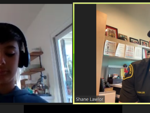 <em>Screengrab from the video chat between Cian and his father.</em>