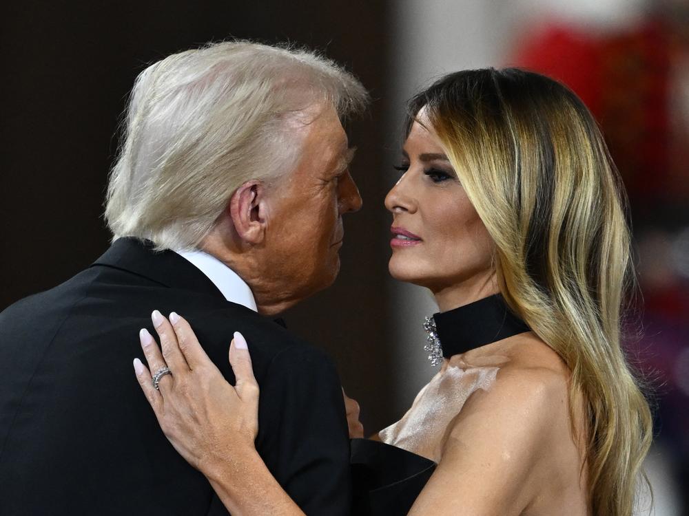 President Trump and First Lady Melania Trump dance to The Battle Hymn of the Republic during the Commander-In-Chief inaugural ball at the Walter E. Washington Convention Center on Monday.