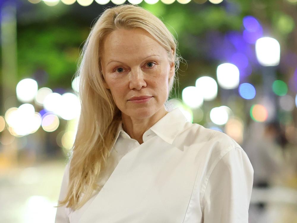 Pamela Anderson, shown here November 2024, has been public about her decision to stop wearing makeup: 