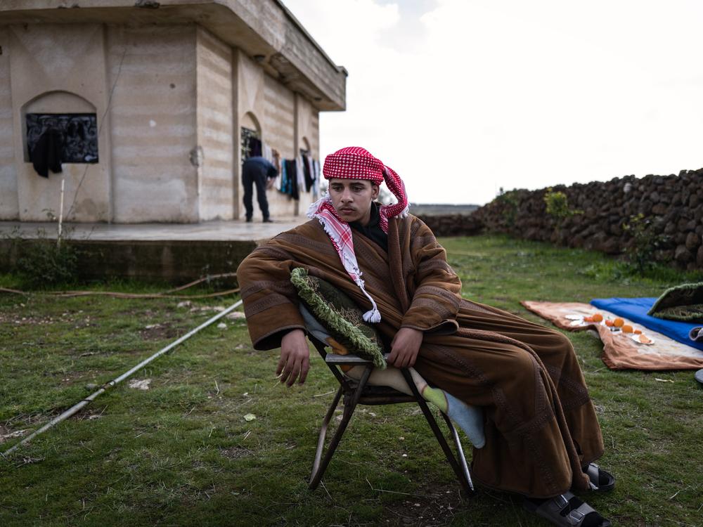 Abdulrahman Aqqad, 17, was at a protest against the Israeli military when Israeli soldiers shot him in both legs, he says.