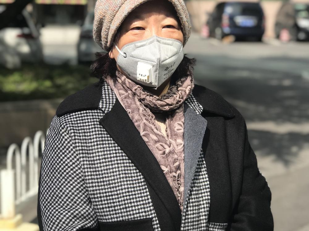 Chinese writer Fang Fang speaks with media in Wuhan, Hubei, China on Feb. 22, 2020.