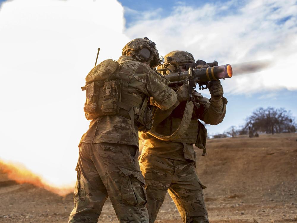 U.S. Army Rangers fire an AT4 at a range on Camp Roberts, California. 