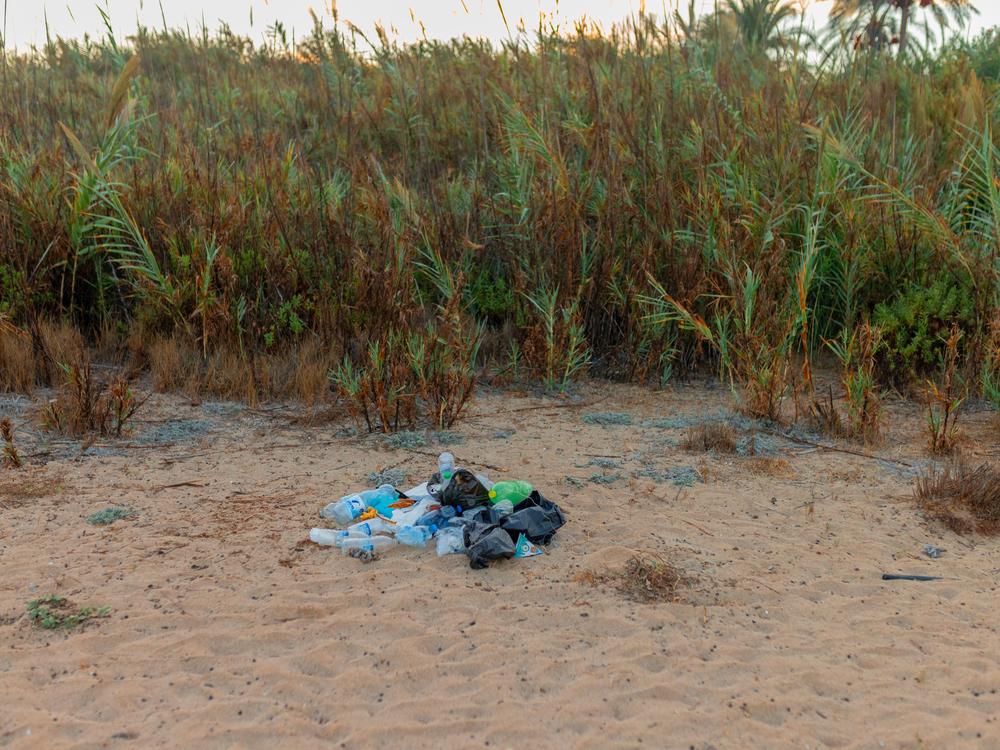 Volunteers at the Mansouri beach don't only look after the sea turtles, but also collect trash that can harm the endangered creatures. For example, turtles have mistaken plastic bags for jellyfish and eaten them.