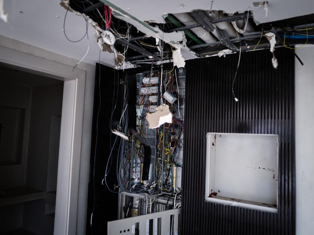 Furnishings inside the villa have been looted, along with electrical wiring.