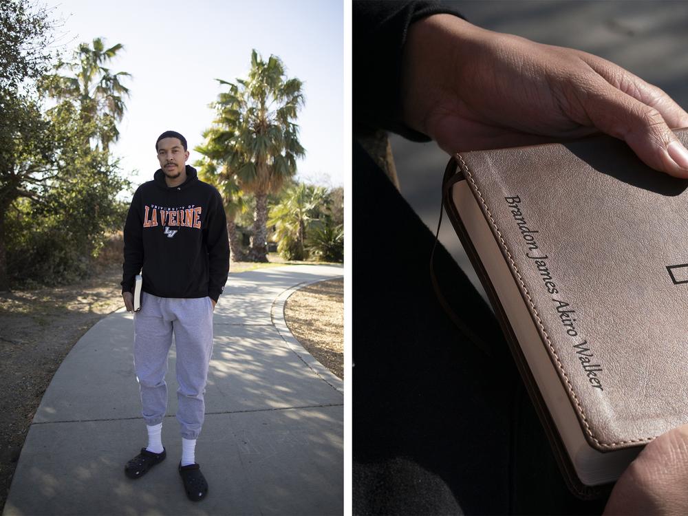 Walker took his Bible with him when he fled the fire. The 27-year-old had the book customized with his name and favorite scripture. It's from John 13:34-35, which reads: 
